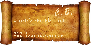 Czeglédy Bálint névjegykártya